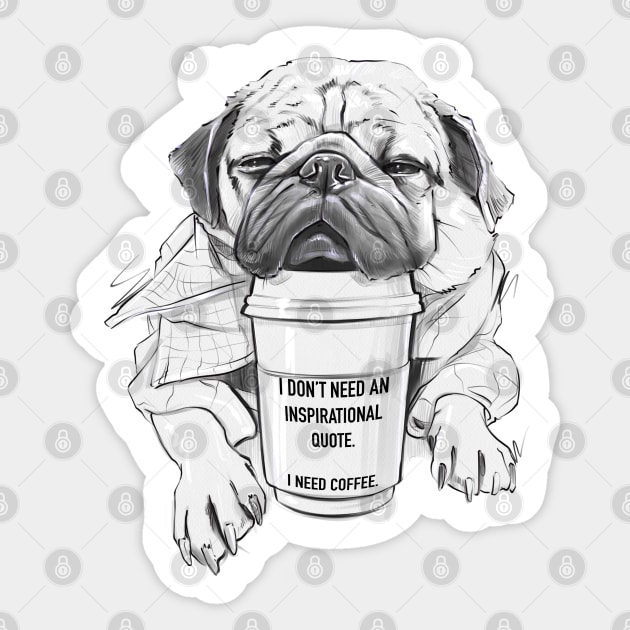I Need Coffee! Sticker by AllessyArt 